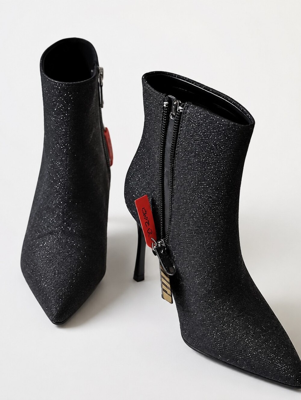 kate spade Black Sparkle Pointed Toe Ankle Booties